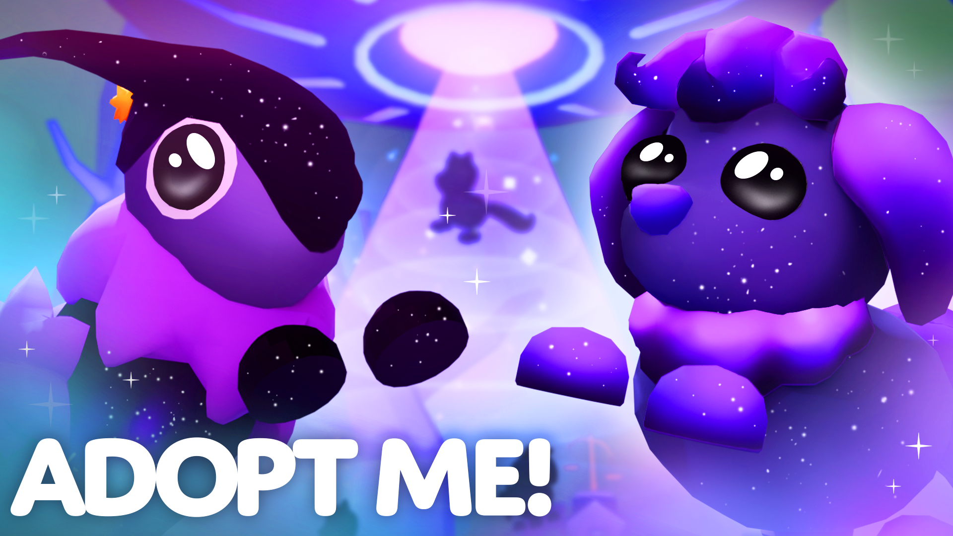 Glormy Hound and the Starhopper welcome you to week 2 of the Galactic Pass! Purple, galaxy-themed pets are giving you the pleading eyes - with another pet floating down from the UFO in the background!